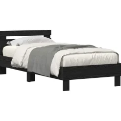 vidaXL Estructura de cama con LED 100 x 200 cm Roble negro Hot