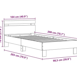 vidaXL Estructura de cama con LED 100 x 200 cm Roble negro Hot