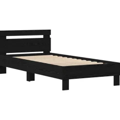 vidaXL Estructura de cama con LED 100 x 200 cm Roble negro Hot