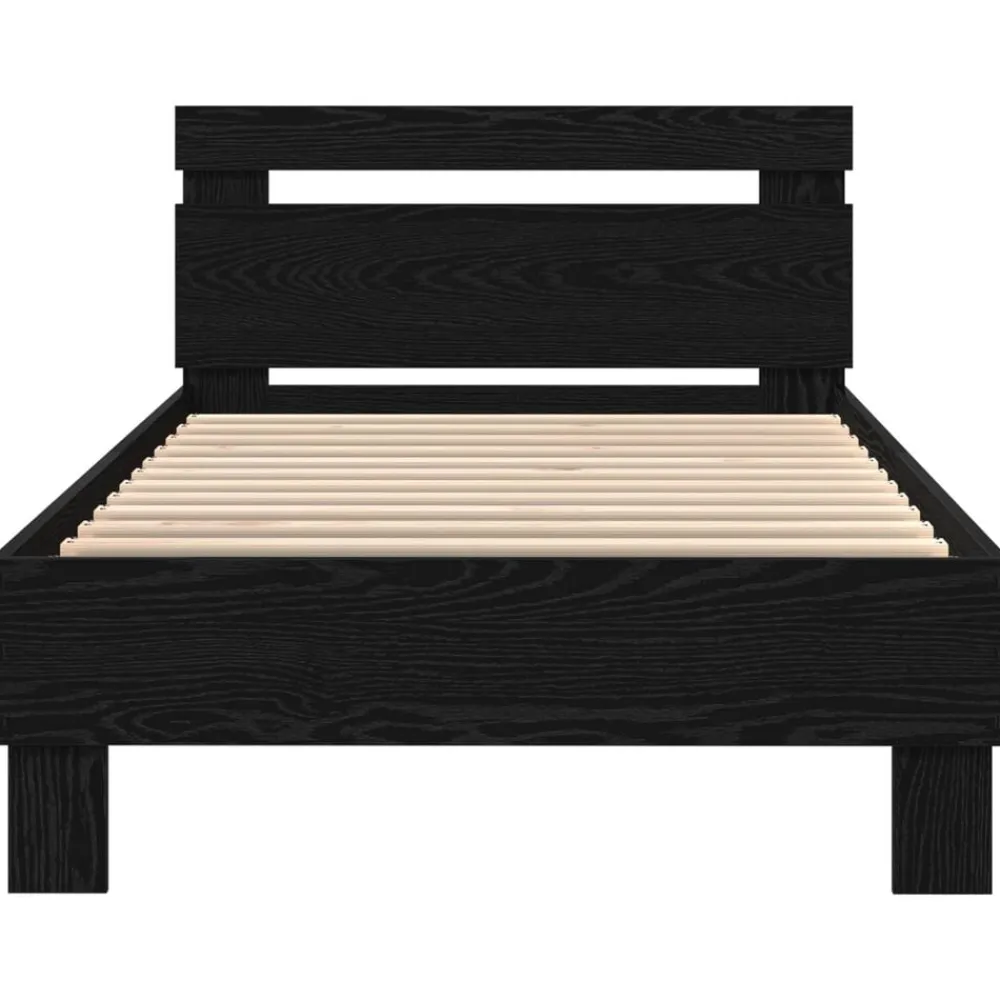 vidaXL Estructura de cama con LED 100 x 200 cm Roble negro Hot