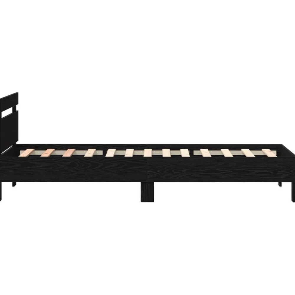 vidaXL Estructura de cama con LED 100 x 200 cm Roble negro Hot