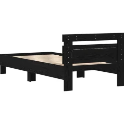 vidaXL Estructura de cama con LED 100 x 200 cm Roble negro Hot