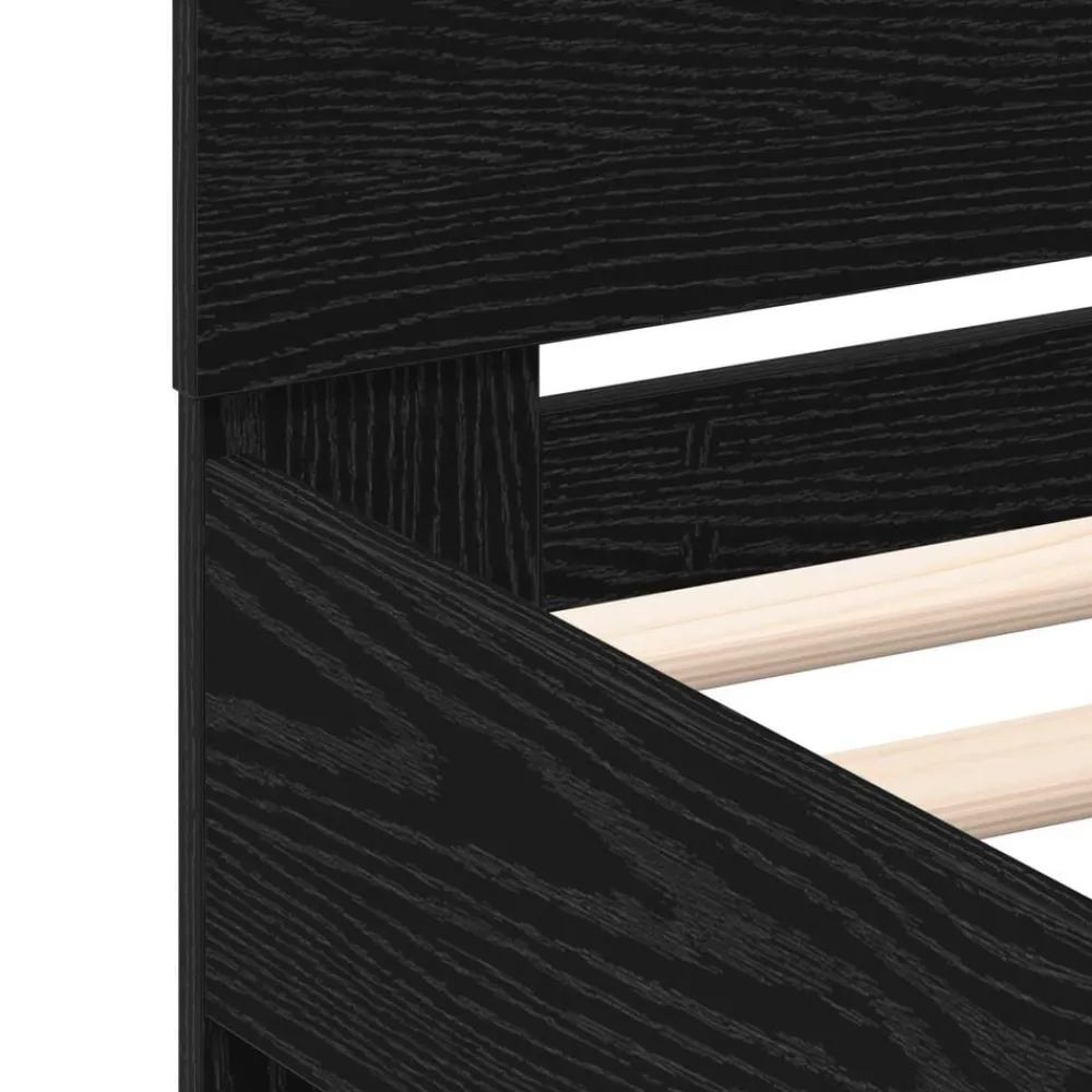 vidaXL Estructura de cama con LED 100 x 200 cm Roble negro Hot