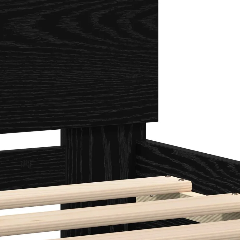 vidaXL Estructura de cama con LED 100 x 200 cm Roble negro Hot
