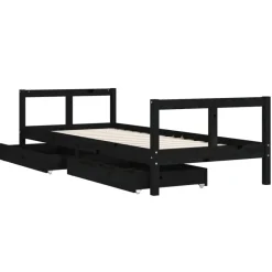 Niños vidaXL Mobiliario Para Bebés Y Niños Pequeños-Estructura de cama niños con cajones madera pino 80x200cm