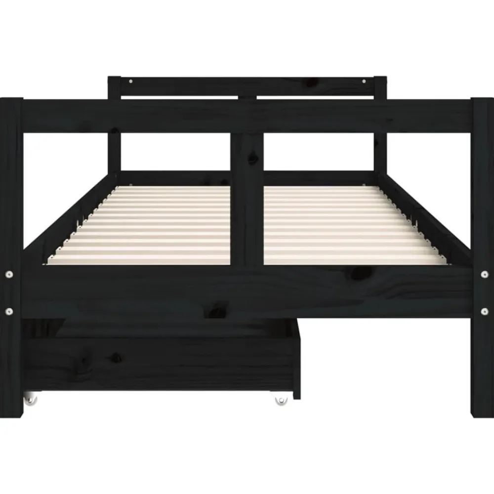 Niños vidaXL Mobiliario Para Bebés Y Niños Pequeños-Estructura de cama niños con cajones madera pino 80x200cm