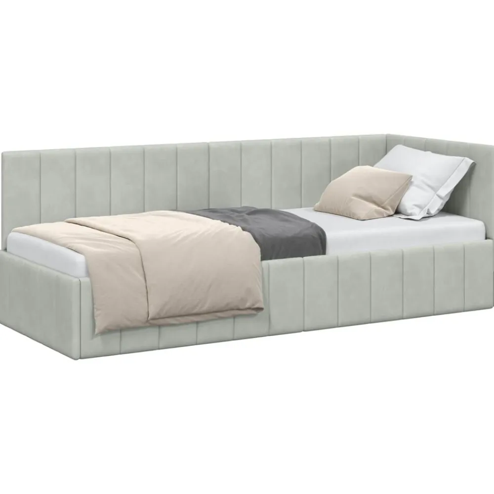 vidaXL Estructura de cama en esquina 80 cm x 200 cm Gris claro Clearance