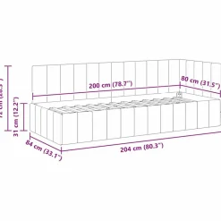vidaXL Estructura de cama en esquina 80 cm x 200 cm Gris claro Clearance
