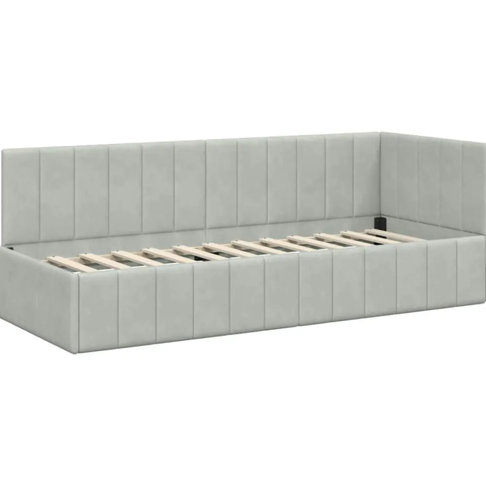 vidaXL Estructura de cama en esquina 80 cm x 200 cm Gris claro Clearance