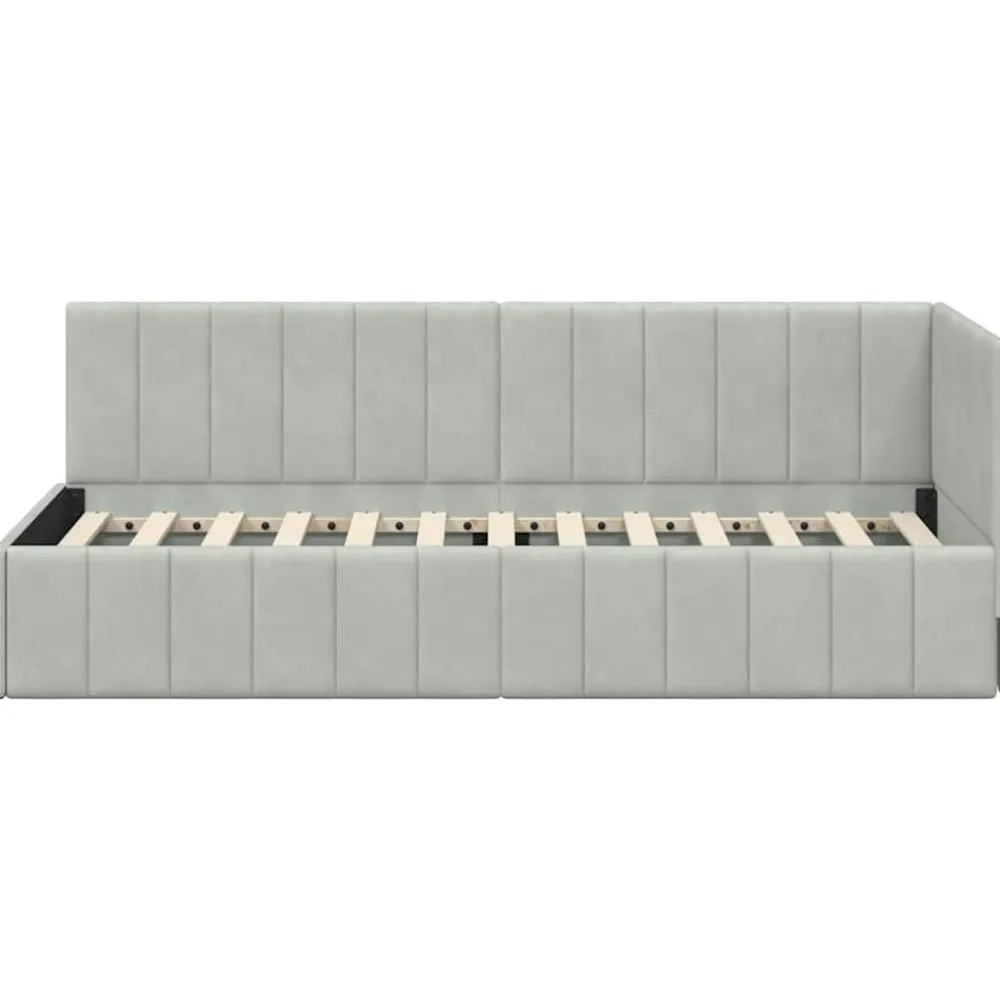 vidaXL Estructura de cama en esquina 80 cm x 200 cm Gris claro Clearance