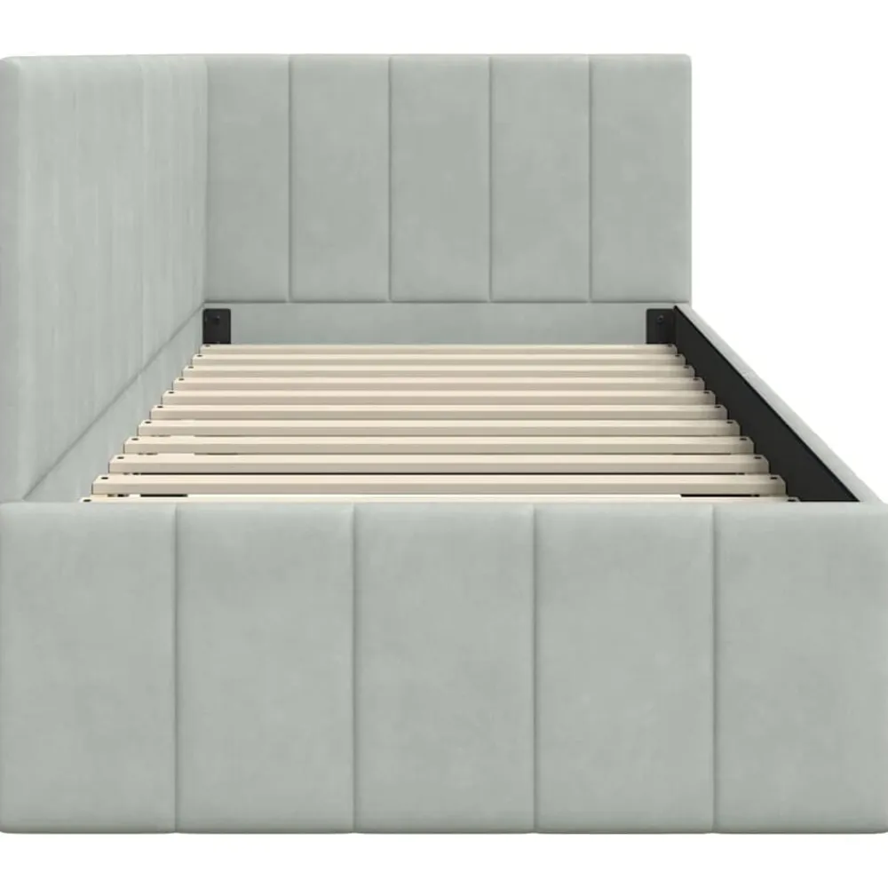 vidaXL Estructura de cama en esquina 80 cm x 200 cm Gris claro Clearance