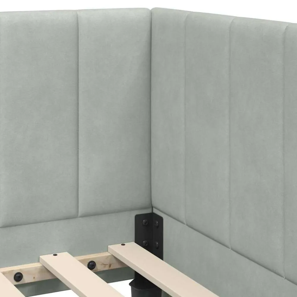 vidaXL Estructura de cama en esquina 80 cm x 200 cm Gris claro Clearance