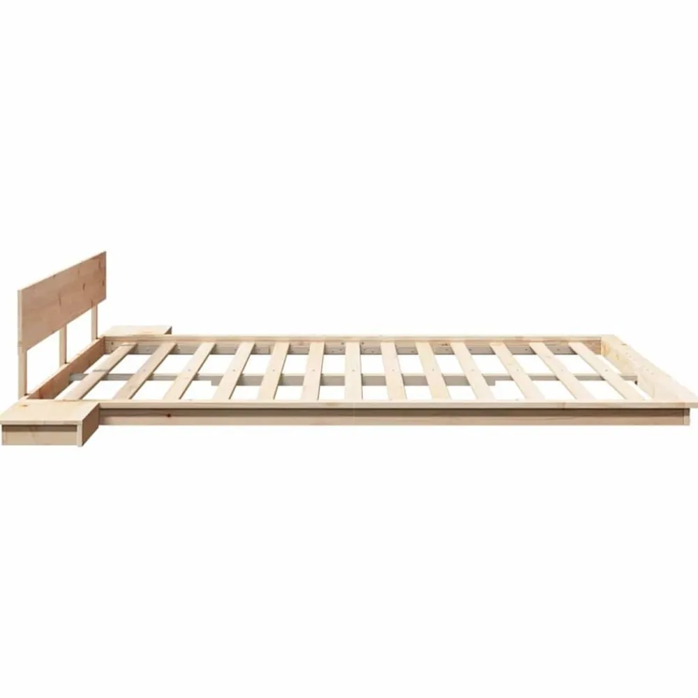 vidaXL Estructura de cama Marrón 200 x 200 cm Madera Natural Discount
