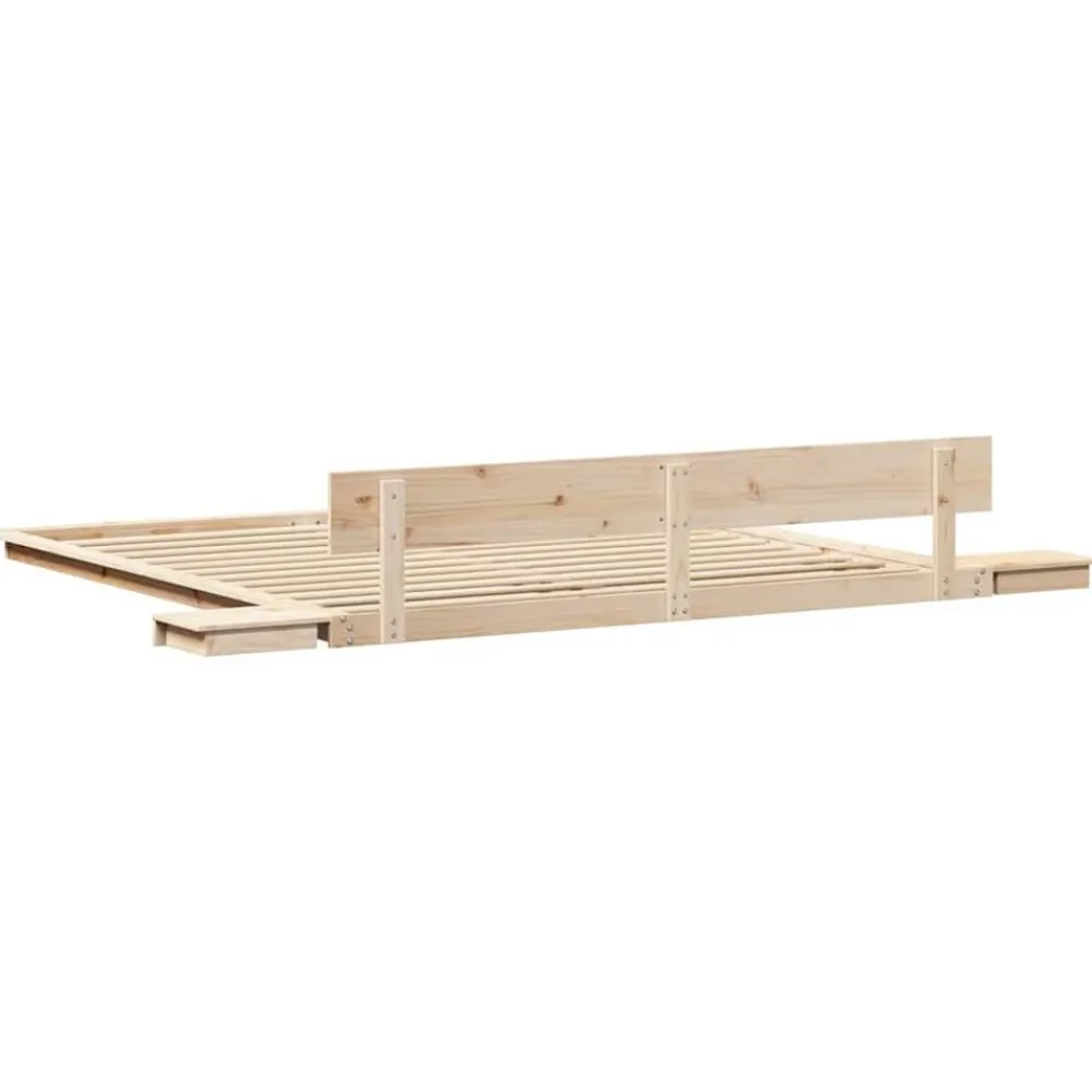 vidaXL Estructura de cama Marrón 200 x 200 cm Madera Natural Discount