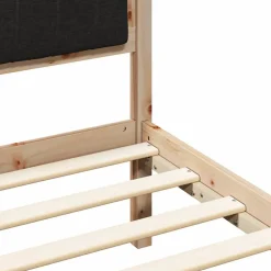 vidaXL Estructura de Cama con Cabecera Tapizada Negro 160 x 200 cm Marr&oacute;n y negro Hot