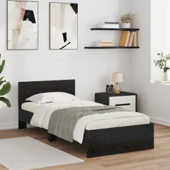 vidaXL Estructura de cama con cabecera 100 x 200 cm Roble negro Hot