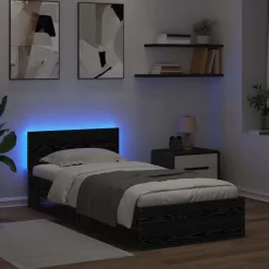 vidaXL Estructura de cama con cabecera 100 x 200 cm Roble negro Hot