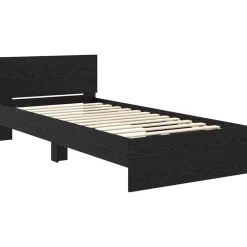 vidaXL Estructura de cama con cabecera 100 x 200 cm Roble negro Hot