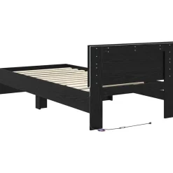 vidaXL Estructura de cama con cabecera 100 x 200 cm Roble negro Hot