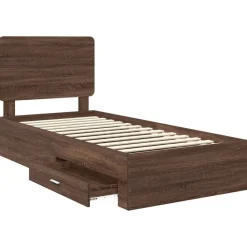 vidaXL Estructura de cama con cabecera Roble Marrón 100 x 200 cm Marr&oacute;n roble Hot