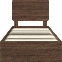 vidaXL Estructura de cama con cabecera Roble Marrón 100 x 200 cm Marr&oacute;n roble Hot