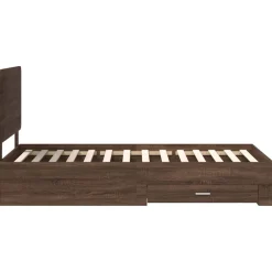 vidaXL Estructura de cama con cabecera Roble Marrón 100 x 200 cm Marr&oacute;n roble Hot