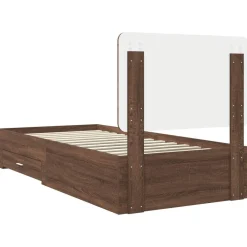 vidaXL Estructura de cama con cabecera Roble Marrón 100 x 200 cm Marr&oacute;n roble Hot