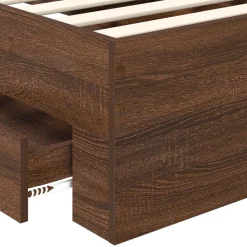 vidaXL Estructura de cama con cabecera Roble Marrón 100 x 200 cm Marr&oacute;n roble Hot