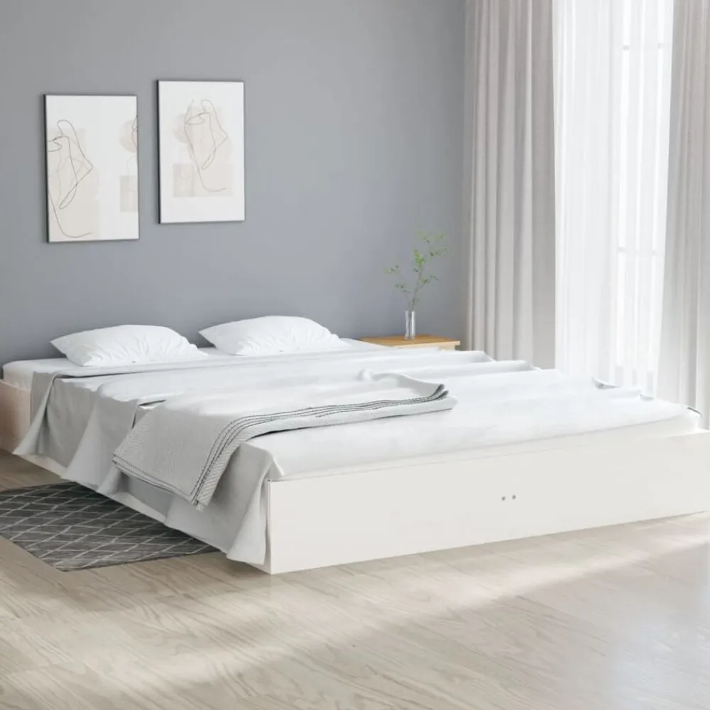 vidaXL Camas Y Accesorios-Estructura de cama sin colchón madera maciza 200x200 cm