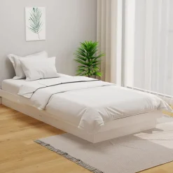 vidaXL Estructura de cama madera maciza 90x200 cm Blanco Outlet