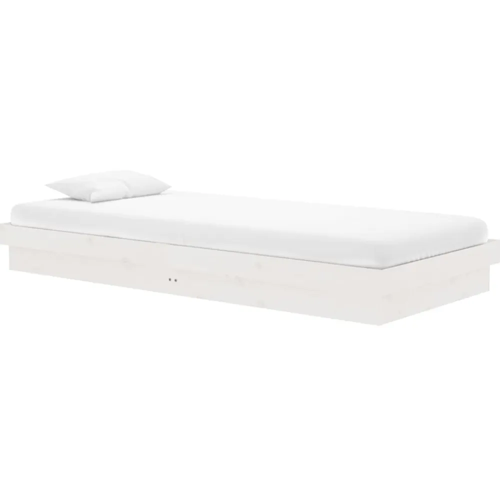 vidaXL Estructura de cama madera maciza 90x200 cm Blanco Outlet
