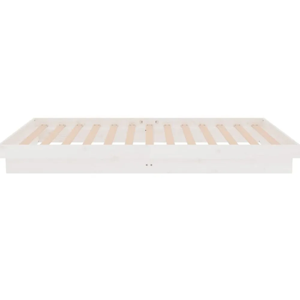 vidaXL Estructura de cama madera maciza 90x200 cm Blanco Outlet