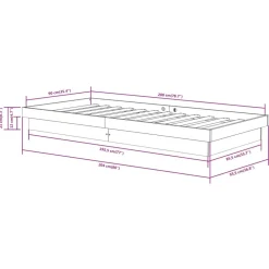 vidaXL Estructura de cama madera maciza 90x200 cm Blanco Outlet