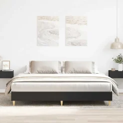 vidaXL Camas Y Accesorios-Estructura de cama sin colchón negra 200x200 cm