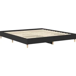 vidaXL Camas Y Accesorios-Estructura de cama sin colchón negra 200x200 cm