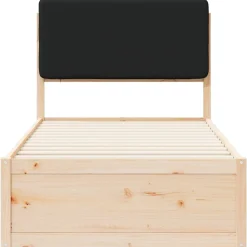 vidaXL Camas Y Accesorios-Estructura de Cama con Cabecera Tapizada Negro 100 x 200 cm