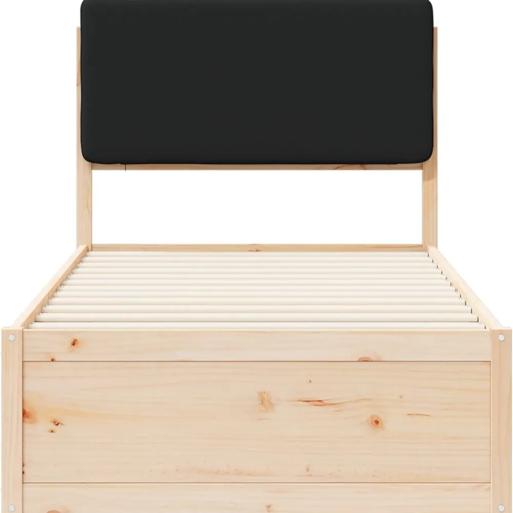 vidaXL Camas Y Accesorios-Estructura de Cama con Cabecera Tapizada Negro 100 x 200 cm
