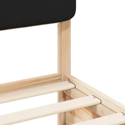 vidaXL Camas Y Accesorios-Estructura de Cama con Cabecera Tapizada Negro 100 x 200 cm