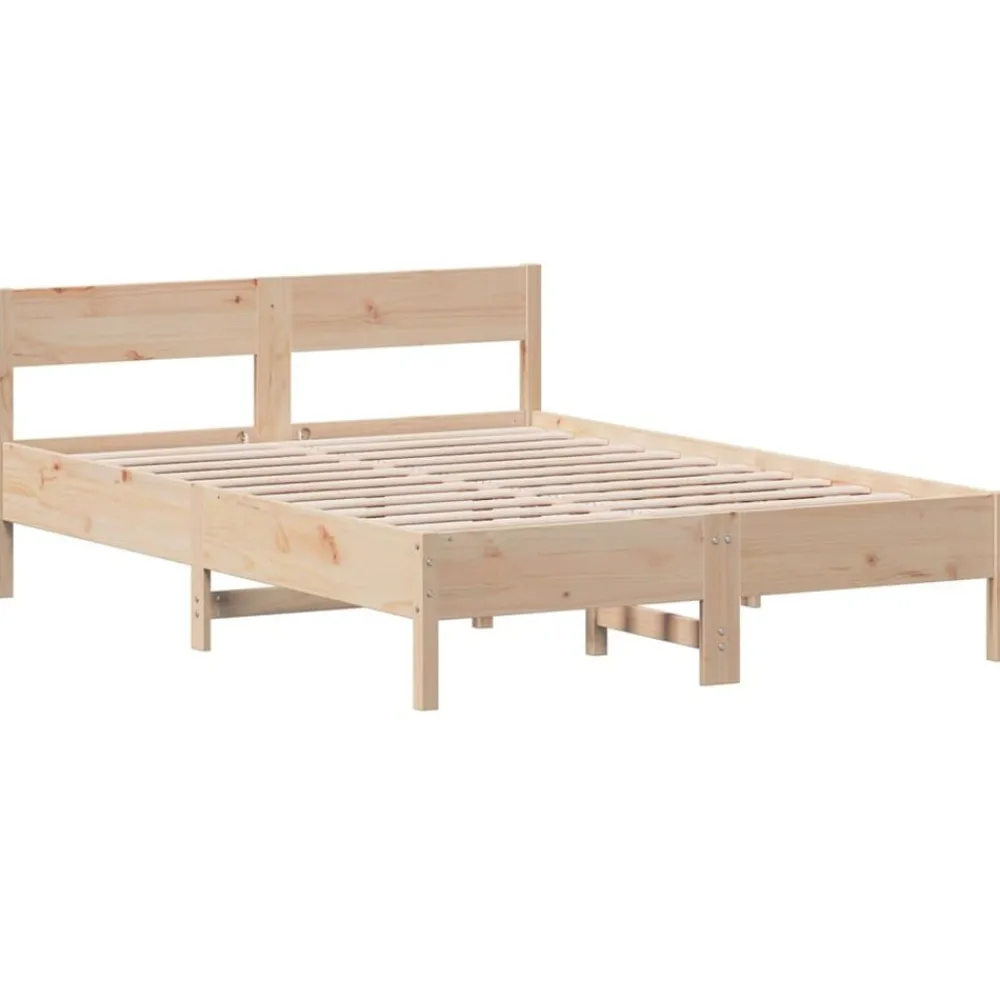 vidaXL Estructura de cama sin colchón madera maciza de pino 160x200 cm Natural Hot