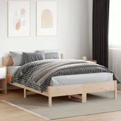 vidaXL Estructura de cama sin colchón madera maciza de pino 160x200 cm Natural Hot