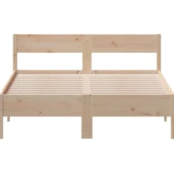 vidaXL Estructura de cama sin colchón madera maciza de pino 160x200 cm Natural Hot