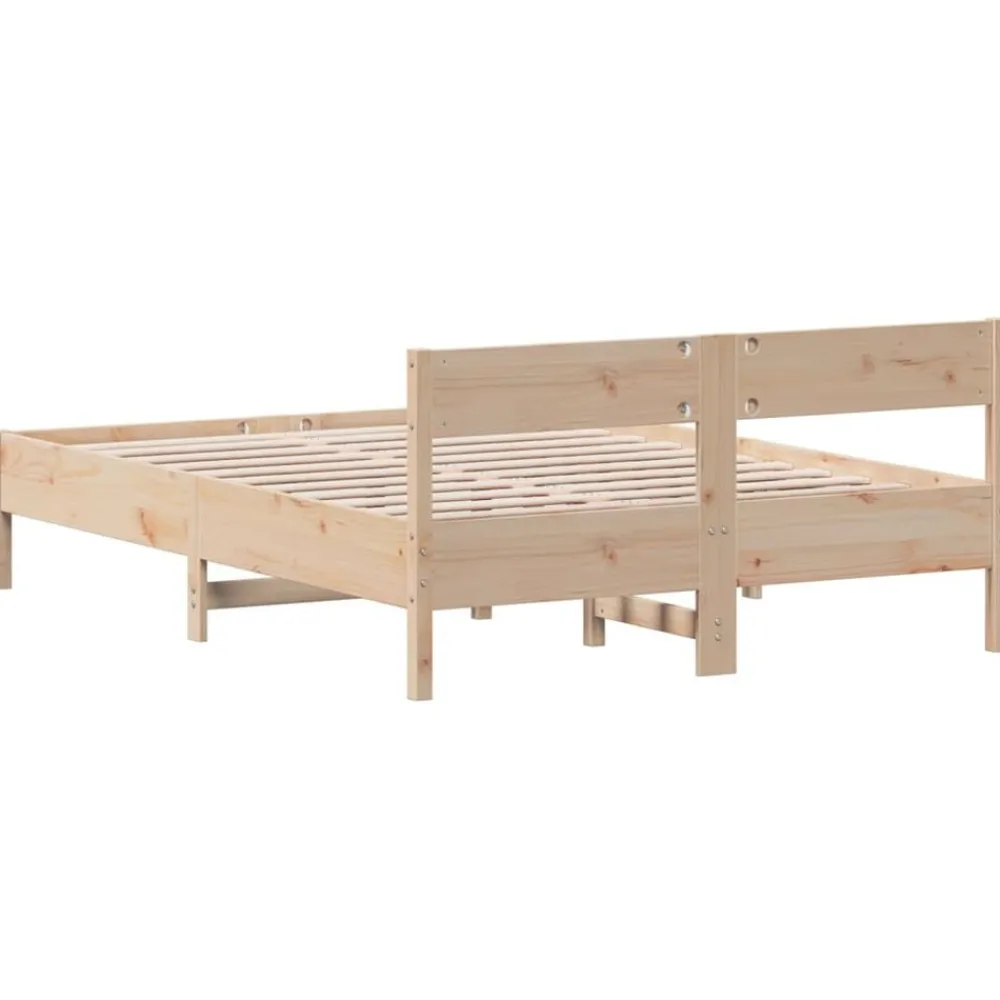 vidaXL Estructura de cama sin colchón madera maciza de pino 160x200 cm Natural Hot