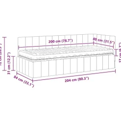vidaXL Camas Y Accesorios-Estructura de Cama Esquina con Colchón 2 pcs Gris Terciopelo