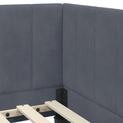 vidaXL Camas Y Accesorios-Estructura de Cama Esquina con Colchón 2 pcs Gris Terciopelo