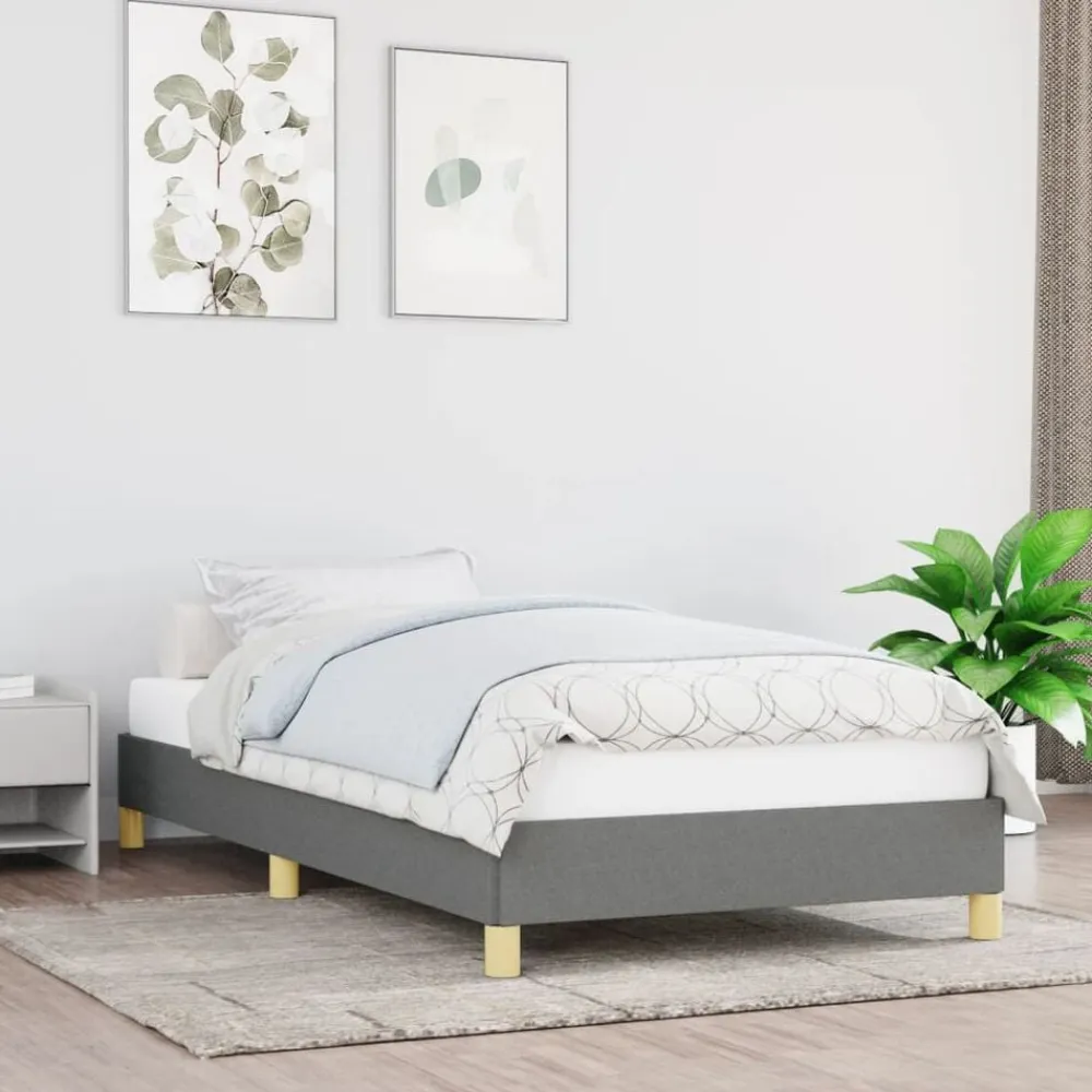 vidaXL Estructura de cama sin colchón tela 80x200 cm Gris oscuro
