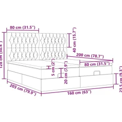 vidaXL Camas Y Accesorios-Estructura de cama otomana colchones tela gris pardo 160x200cm