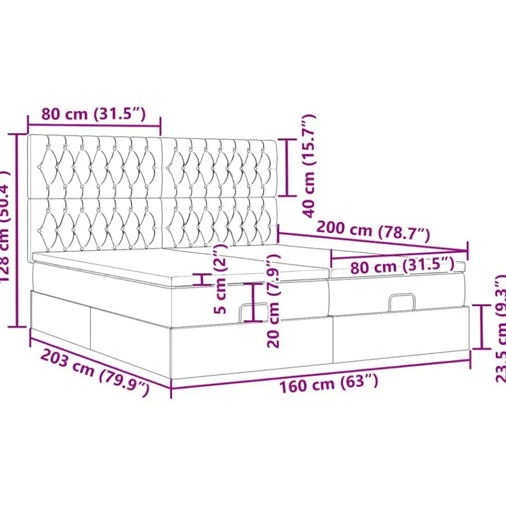 vidaXL Camas Y Accesorios-Estructura de cama otomana colchones tela gris pardo 160x200cm