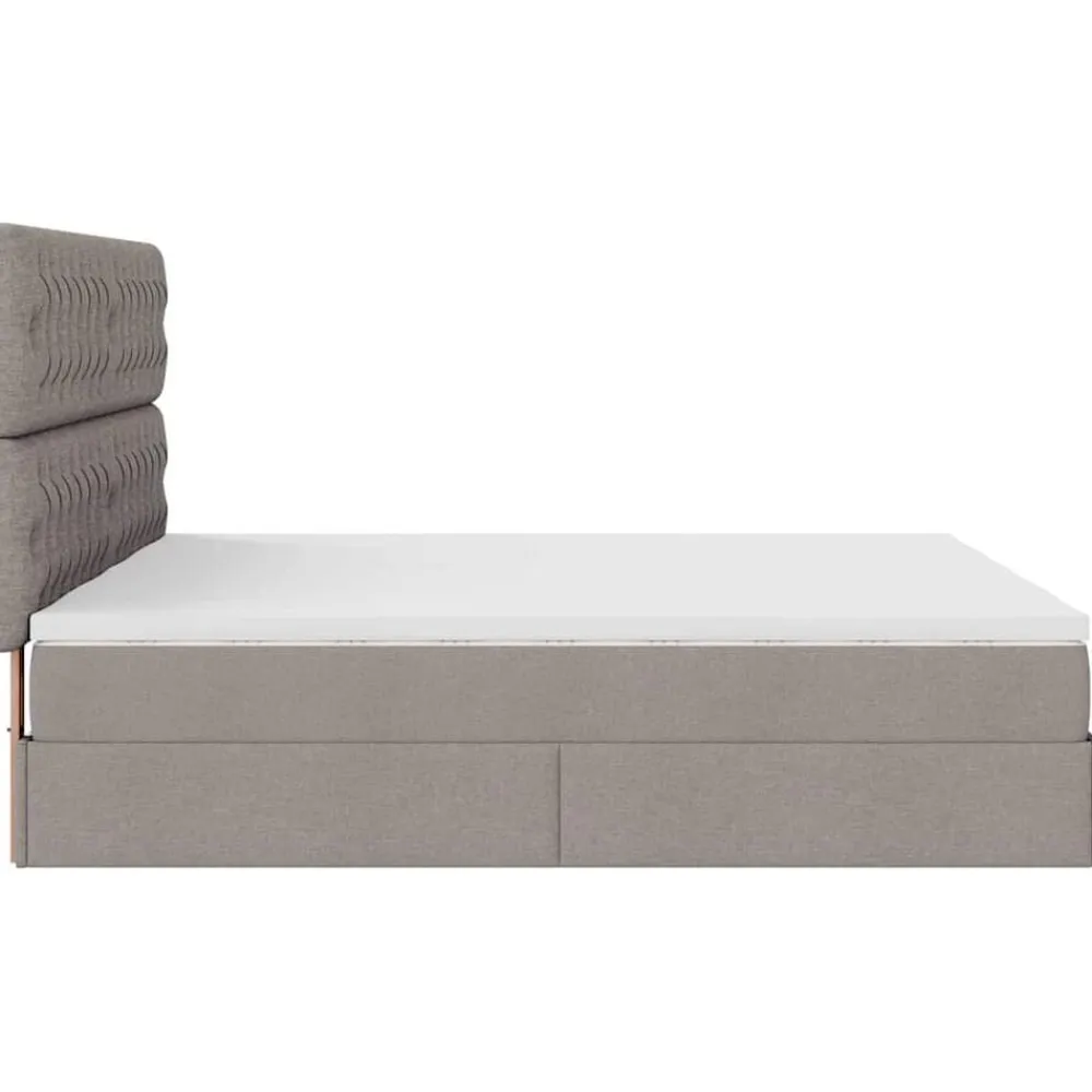 vidaXL Camas Y Accesorios-Estructura de cama otomana colchones tela gris pardo 160x200cm