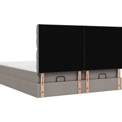 vidaXL Camas Y Accesorios-Estructura de cama otomana colchones tela gris pardo 160x200cm