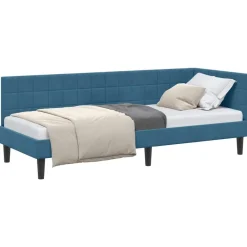 vidaXL Camas Y Accesorios-Estructura de cama en esquina 80 cm x 200 cm Terciopelo